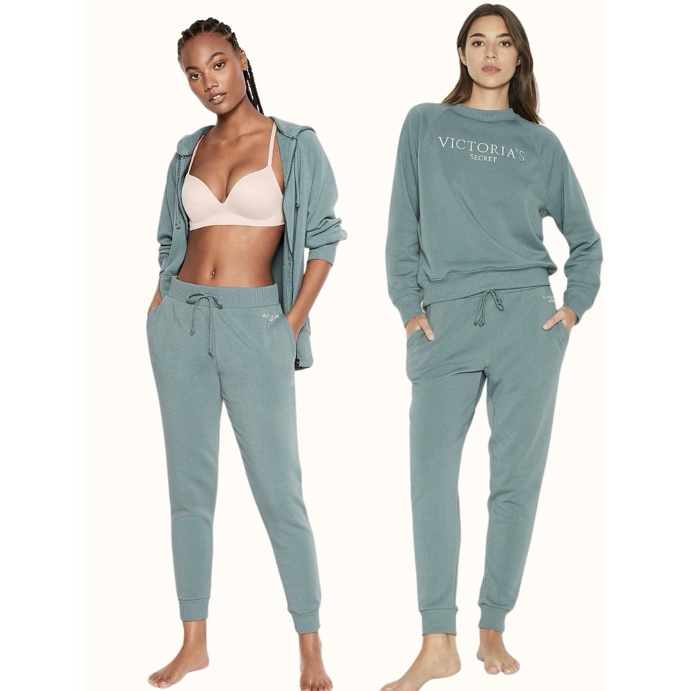 Victoria's Secret Jogger Sweatpants Sage Green Cotton NWT Lounge‎ Athleisure XL